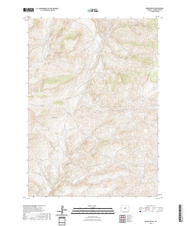 Badwater NE, WY — USGS 7.5-minute topo (2021)