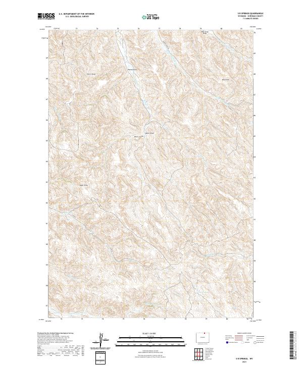 S R Springs, WY — USGS 7.5-minute topo (2021)