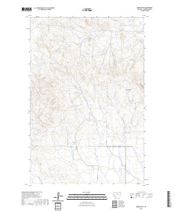 Emma Butte, MT — USGS 7.5-minute topo (2024)