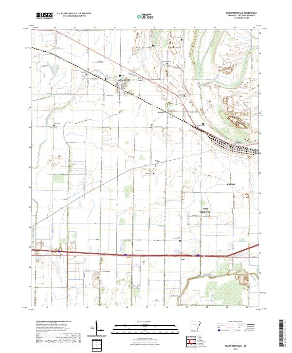 Crawfordsville, AR — USGS 7.5-minute topo (2024)