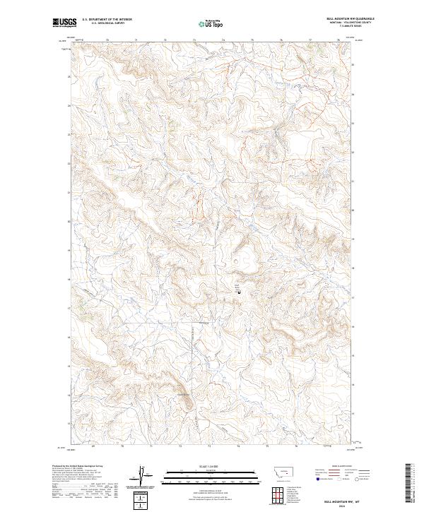Bull Mountain NW, MT — USGS 7.5-minute topo (2024)