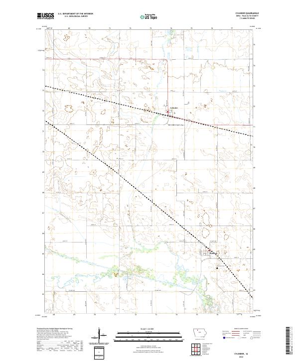 Cylinder, IA — USGS 7.5-minute topo (2022)