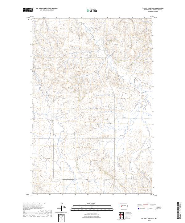 Willow Creek East, ND — USGS 7.5-minute topo (2024)