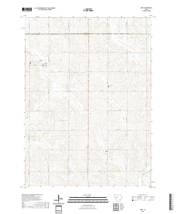 Gray, IA — USGS 7.5-minute topo (2022)