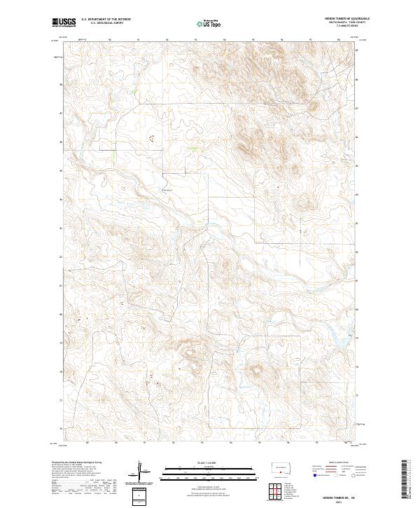 Hidden Timber NE, SD — USGS 7.5-minute topo (2021)
