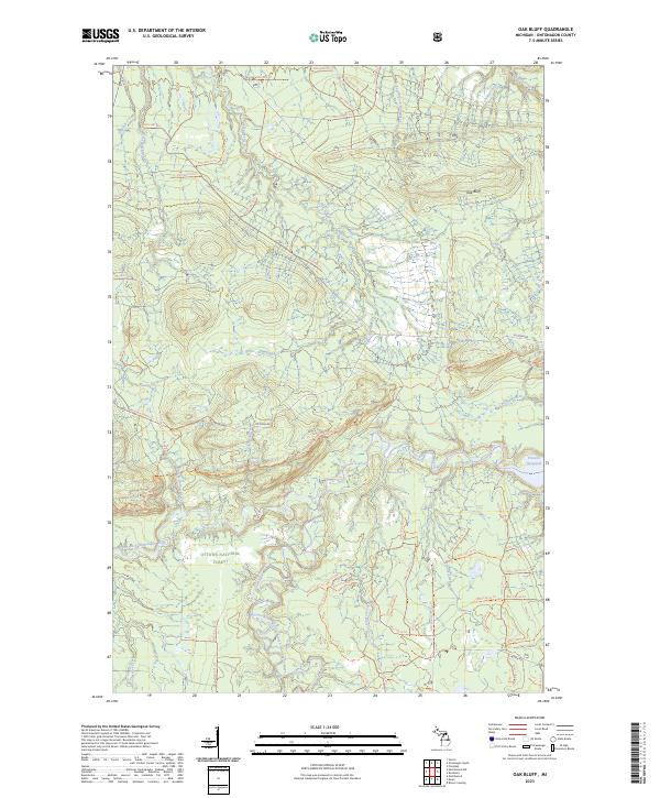 Oak Bluff, MI — USGS 7.5-minute topo (2023)