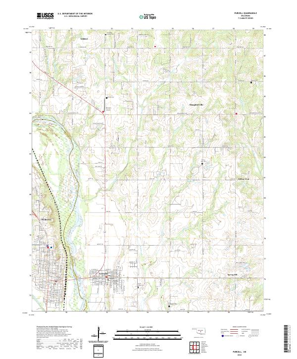 Purcell, OK — USGS 7.5-minute topo (2022)