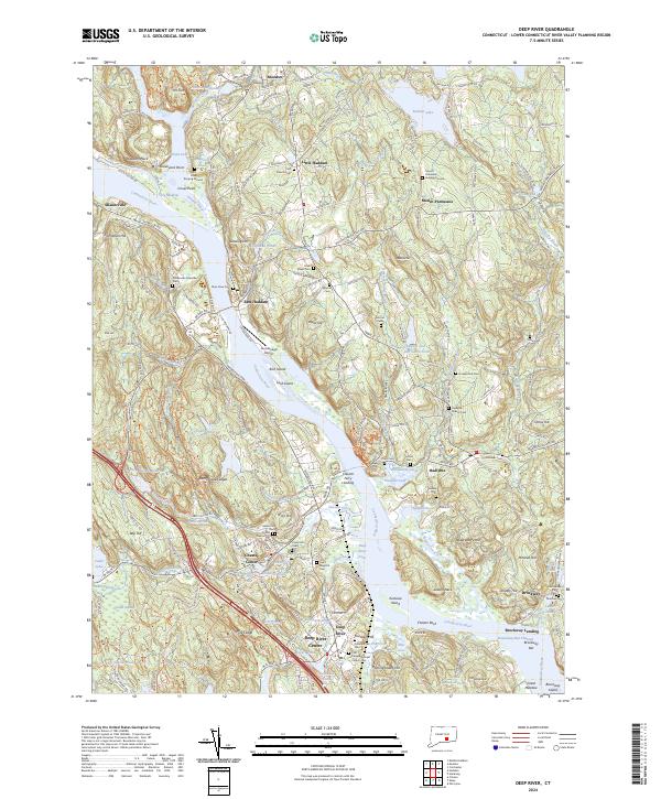 Deep River, CT — USGS 7.5-minute topo (2024)