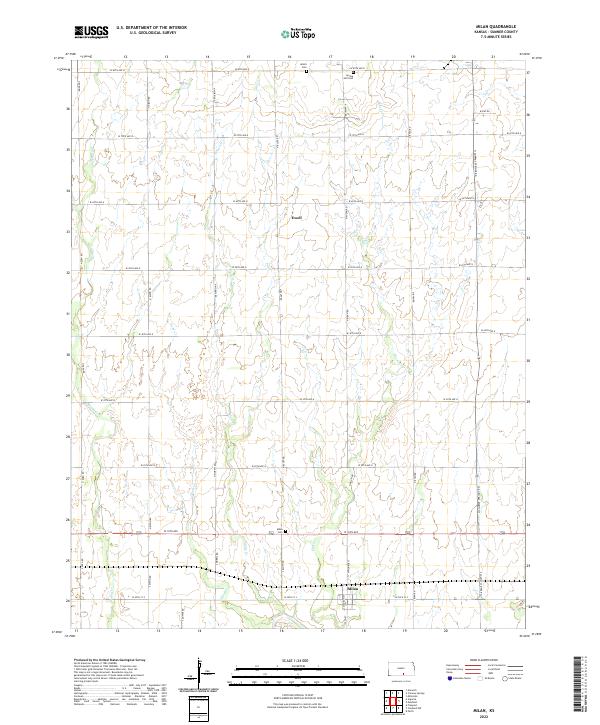 Milan, KS — USGS 7.5-minute topo (2022)