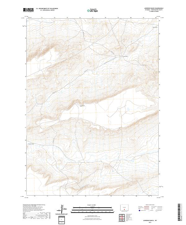 Jawbone Ranch, WY — USGS 7.5-minute topo (2021)