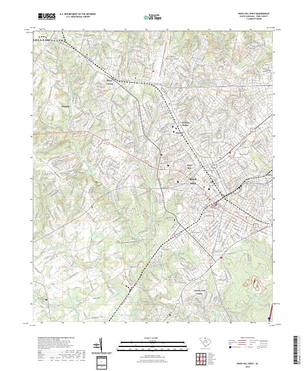 Rock Hill West, SC — USGS 7.5-minute topo (2024)