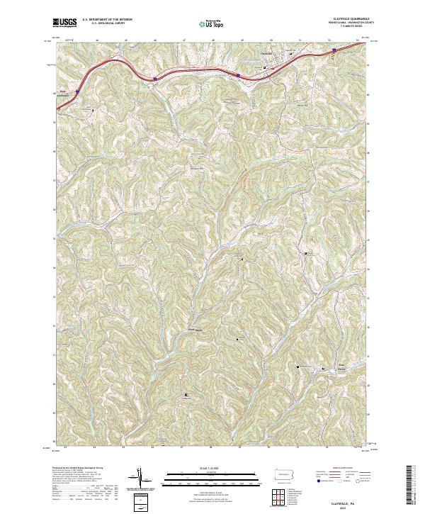 Claysville, PA — USGS 7.5-minute topo (2023)
