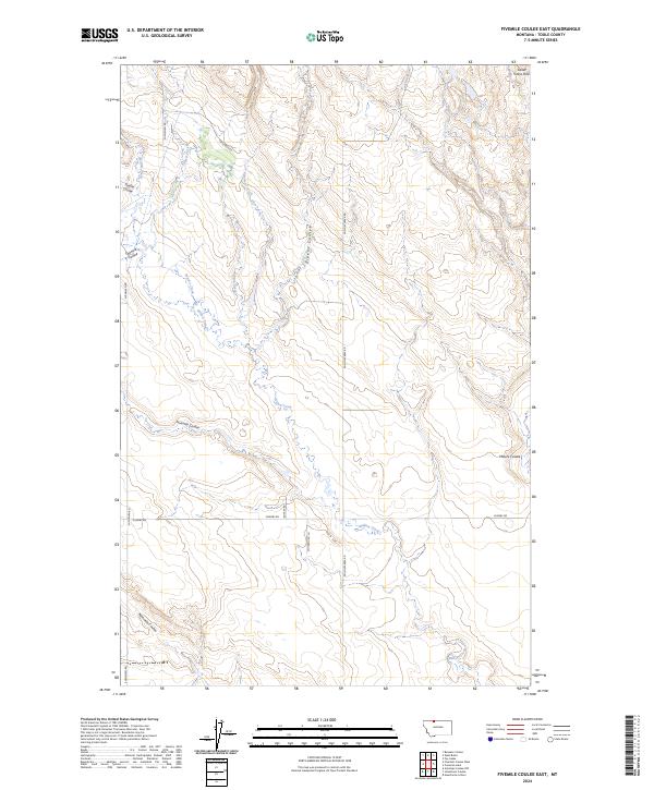 Fivemile Coulee East, MT — USGS 7.5-minute topo (2024)