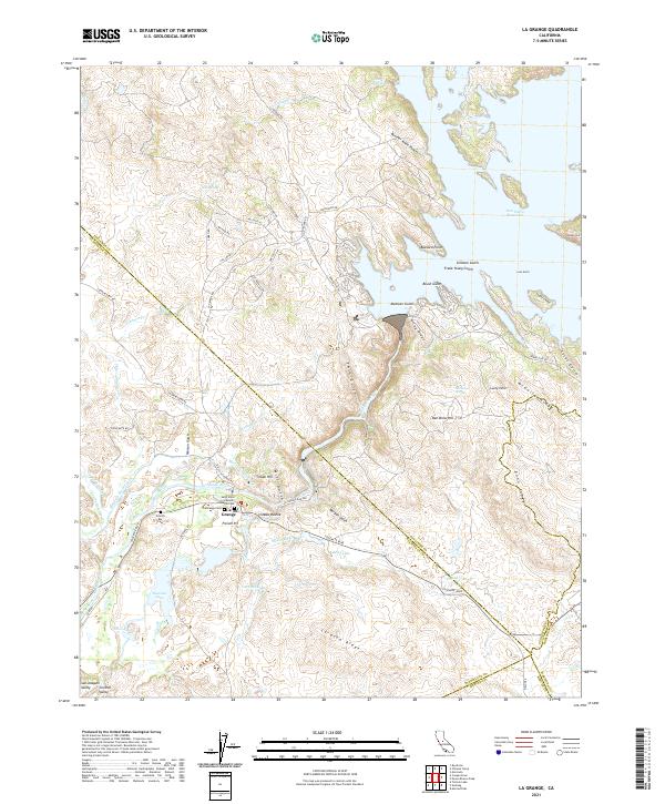 La Grange, CA — USGS 7.5-minute topo (2021)