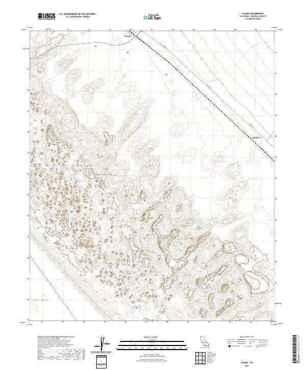 Glamis, CA — USGS 7.5-minute topo (2021)
