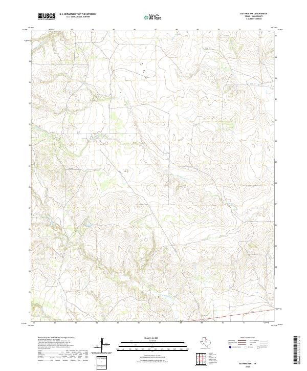 Guthrie NW, TX — USGS 7.5-minute topo (2022)