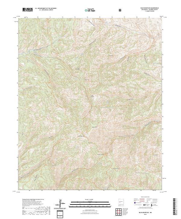 Blue Mountain, NM — USGS 7.5-minute topo (2023)