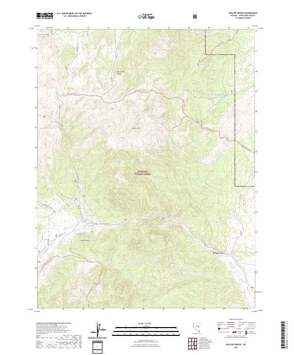 Willow Grove, NV — USGS 7.5-minute topo (2021)