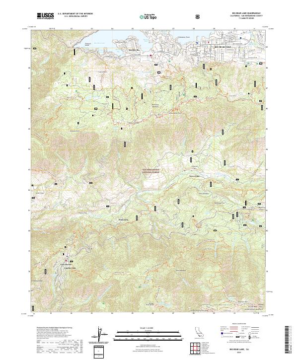 Big Bear Lake, CA — USGS 7.5-minute topo (2021)