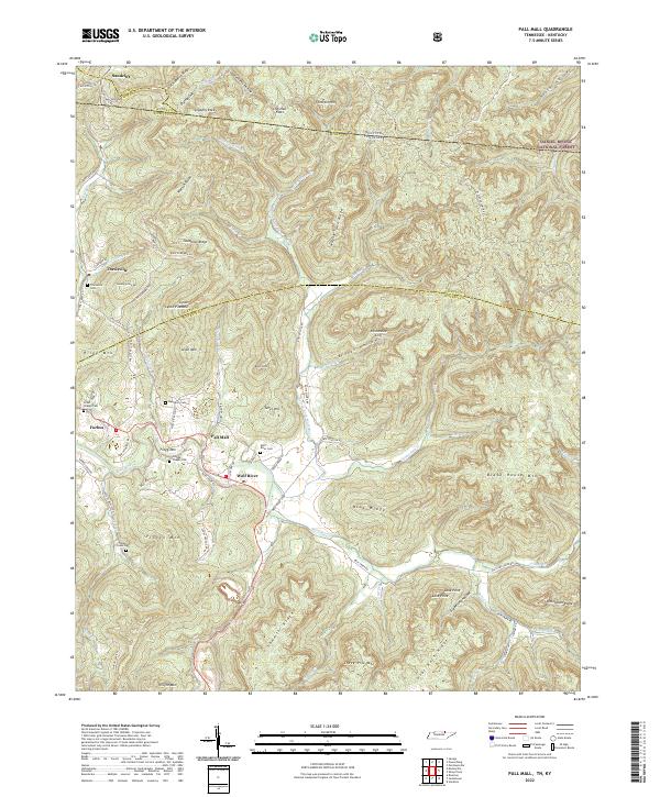 Pall Mall, TN-KY — USGS 7.5-minute topo (2022)