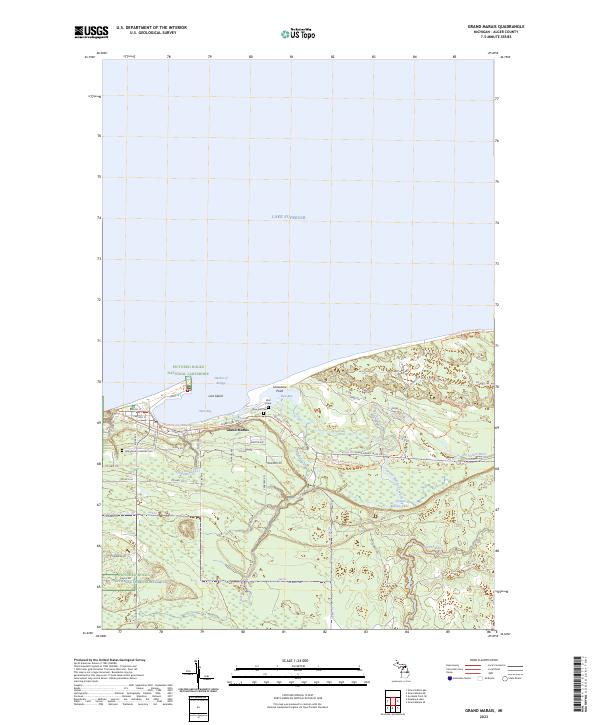 Grand Marais, MI — USGS 7.5-minute topo (2023)