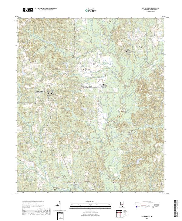 Center Ridge, MS — USGS 7.5-minute topo (2024)