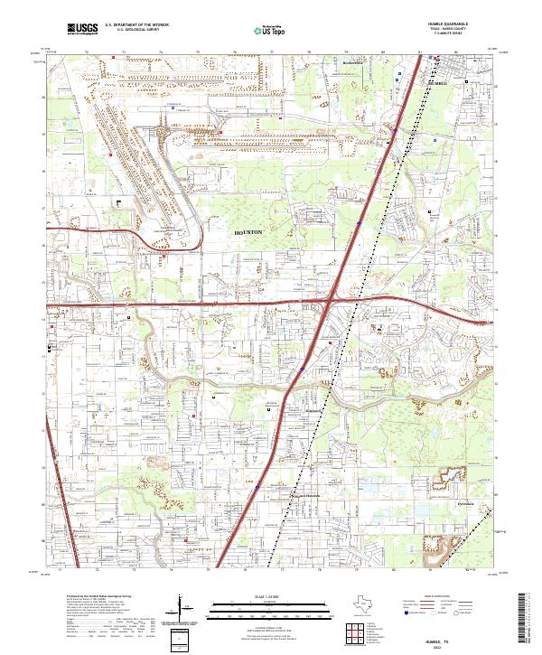 Humble, TX — USGS 7.5-minute topo (2022)
