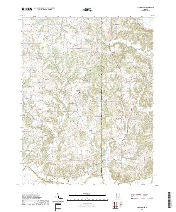 Alfordsville, IN — USGS 7.5-minute topo (2022)