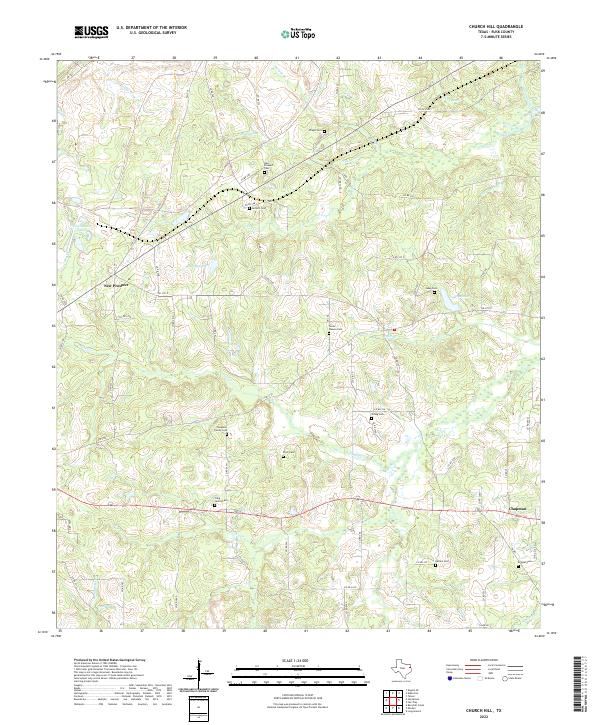 Church Hill, TX — USGS 7.5-minute topo (2022)