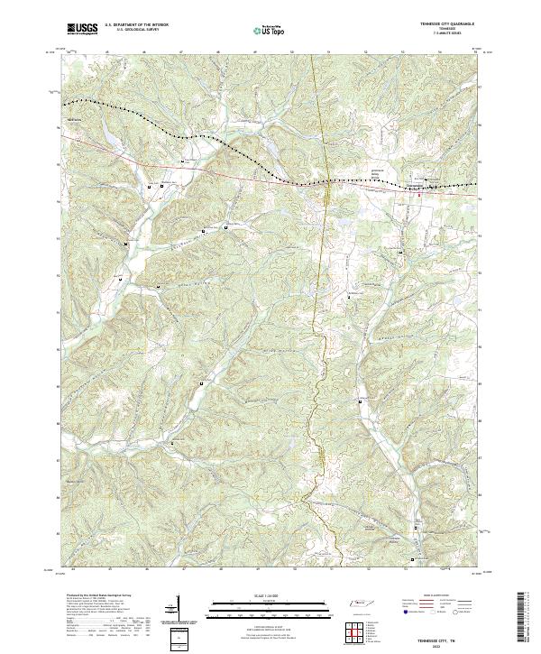 Tennessee City, TN — USGS 7.5-minute topo (2022)