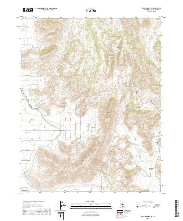 Stokes Mountain, CA — USGS 7.5-minute topo (2021)