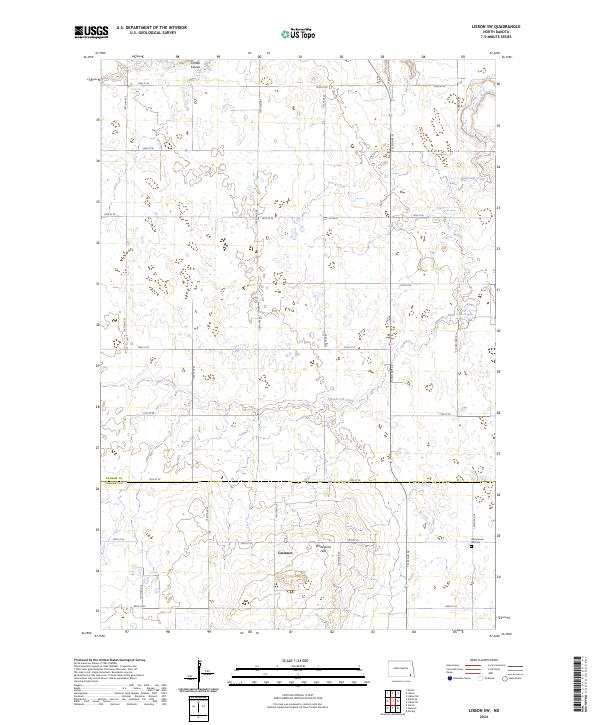 Lisbon SW, ND — USGS 7.5-minute topo (2024)