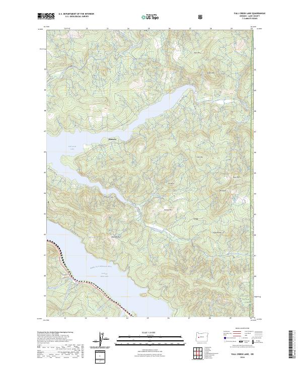 Fall Creek Lake, OR — USGS 7.5-minute topo (2024)