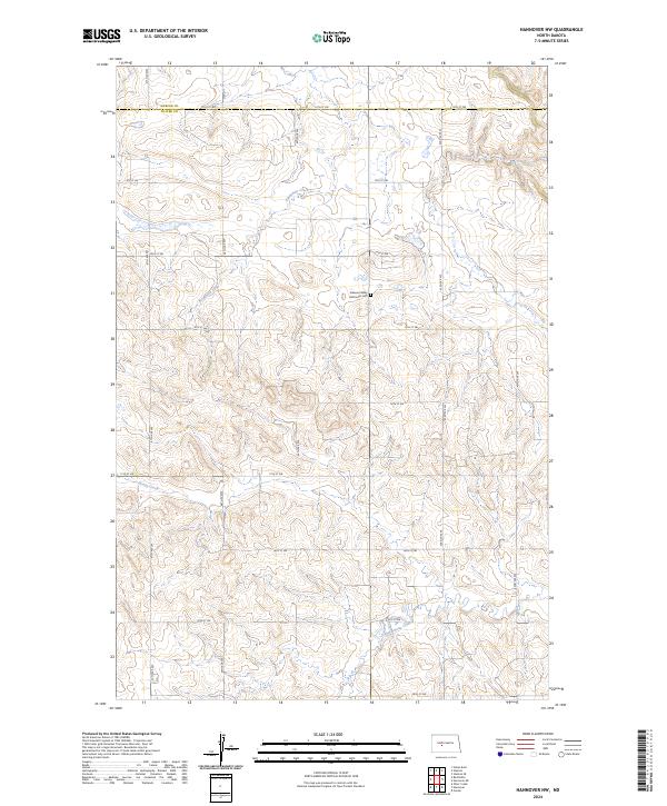Hannover NW, ND — USGS 7.5-minute topo (2024)