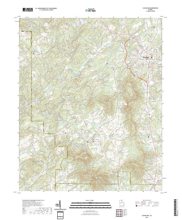 Cleveland, GA — USGS 7.5-minute topo (2024)