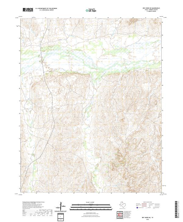Dry Creek NE, TX — USGS 7.5-minute topo (2022)