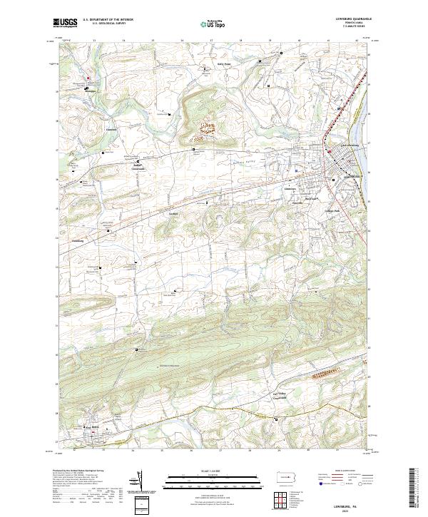 Lewisburg, PA — USGS 7.5-minute topo (2023)