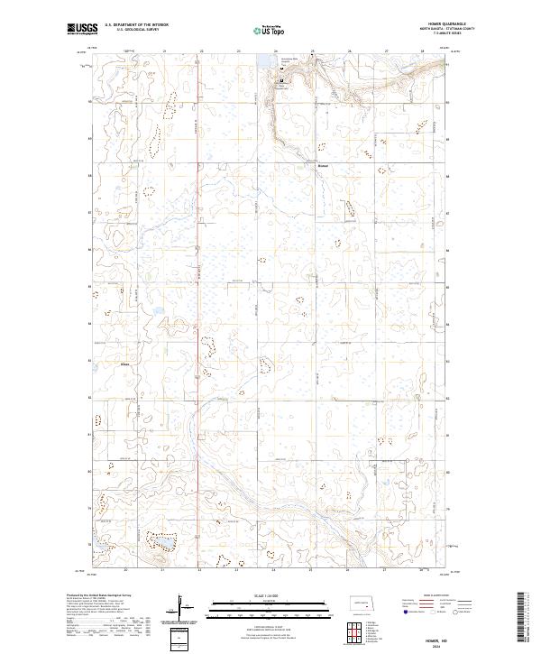 Homer, ND — USGS 7.5-minute topo (2024)