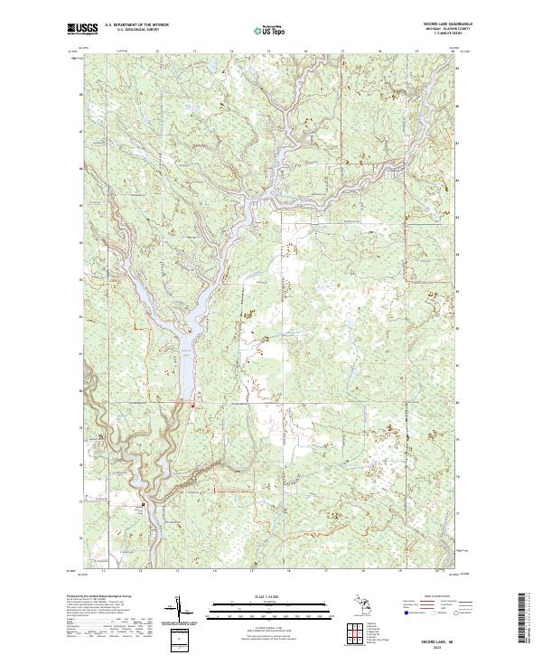 Secord Lake, MI — USGS 7.5-minute topo (2023)