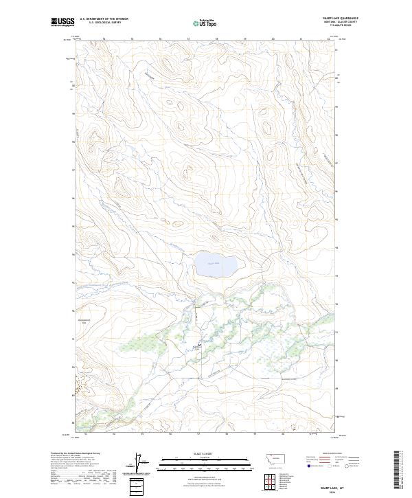 Sharp Lake, MT — USGS 7.5-minute topo (2024)