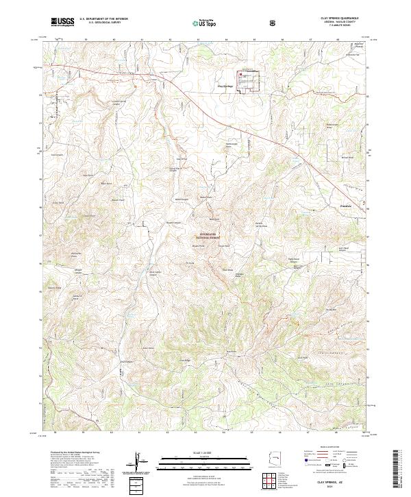 Clay Springs, AZ — USGS 7.5-minute topo (2021)