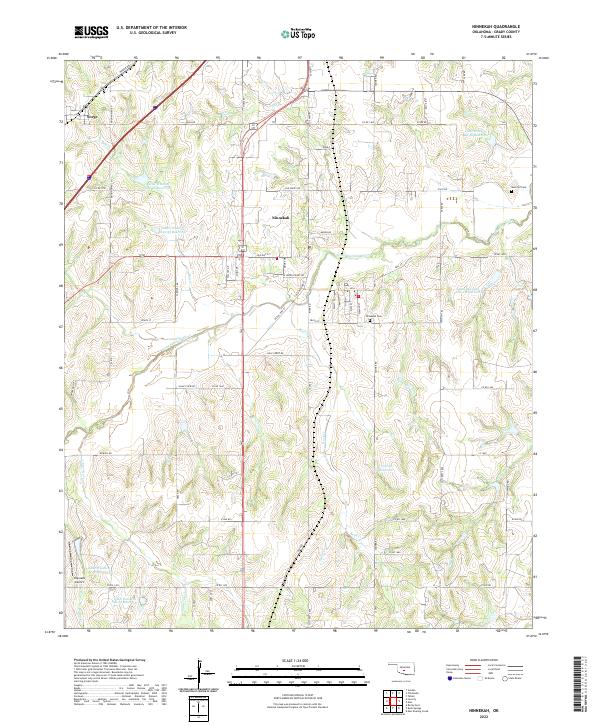 Ninnekah, OK — USGS 7.5-minute topo (2022)