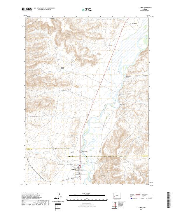 La Barge, WY — USGS 7.5-minute topo (2021)
