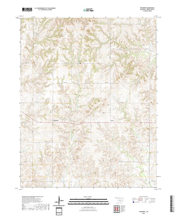 Tegarden, OK — USGS 7.5-minute topo (2022)