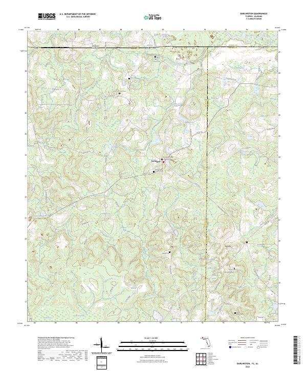 Darlington, FL-AL — USGS 7.5-minute topo (2024)