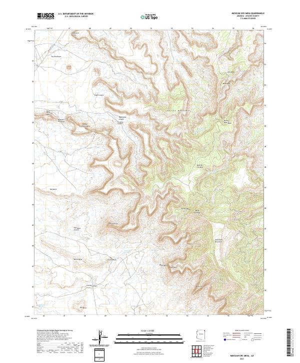 Mexican Cry Mesa, AZ — USGS 7.5-minute topo (2021)