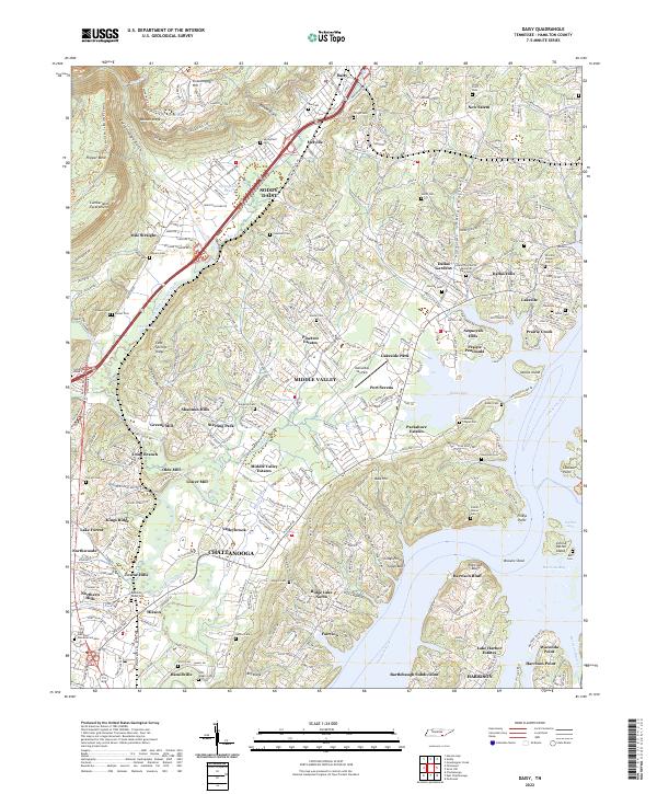 Daisy, TN — USGS 7.5-minute topo (2022)