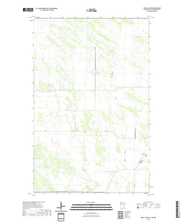 Skull Lake NE, MN-MB — USGS 7.5-minute topo (2022)