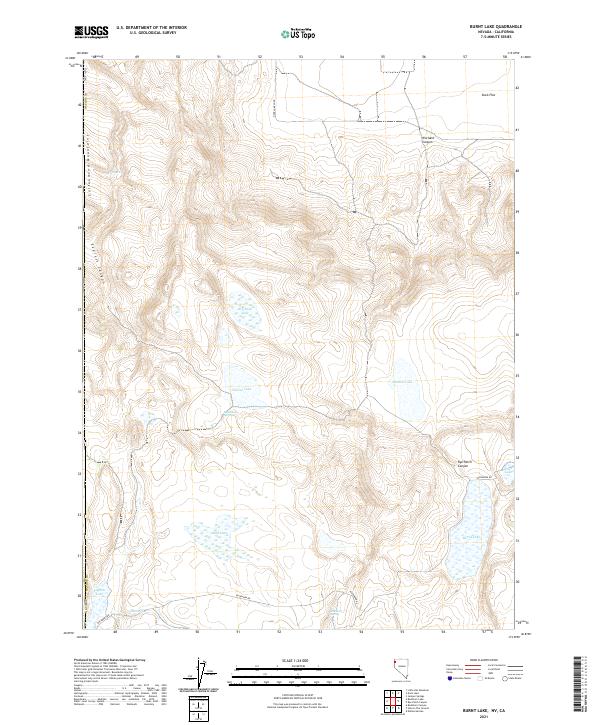 Burnt Lake, NV-CA — USGS 7.5-minute topo (2021)