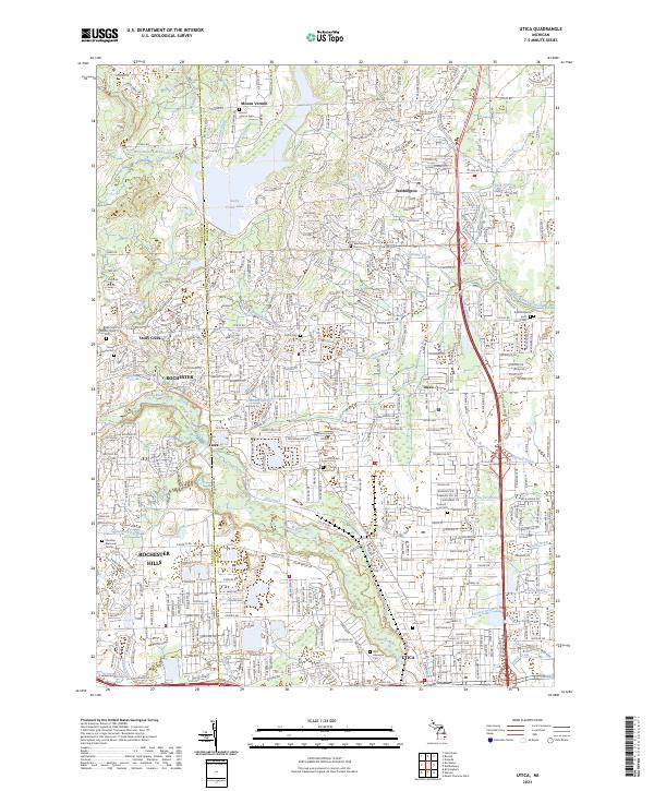 Utica, MI — USGS 7.5-minute topo (2023)